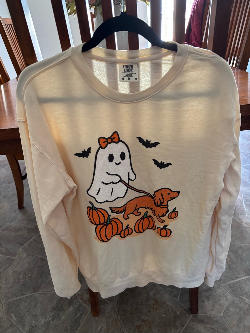 Ghost Doxie Halloween fall comfort color graphic tee